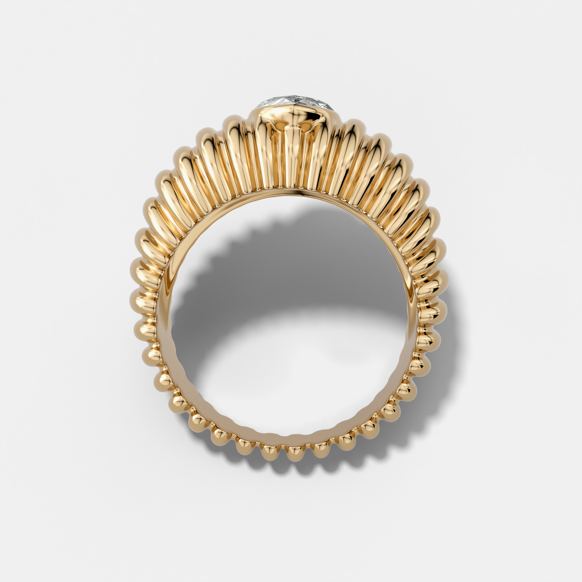 Accordion Cigar Band with a Marquise Cut Diamond