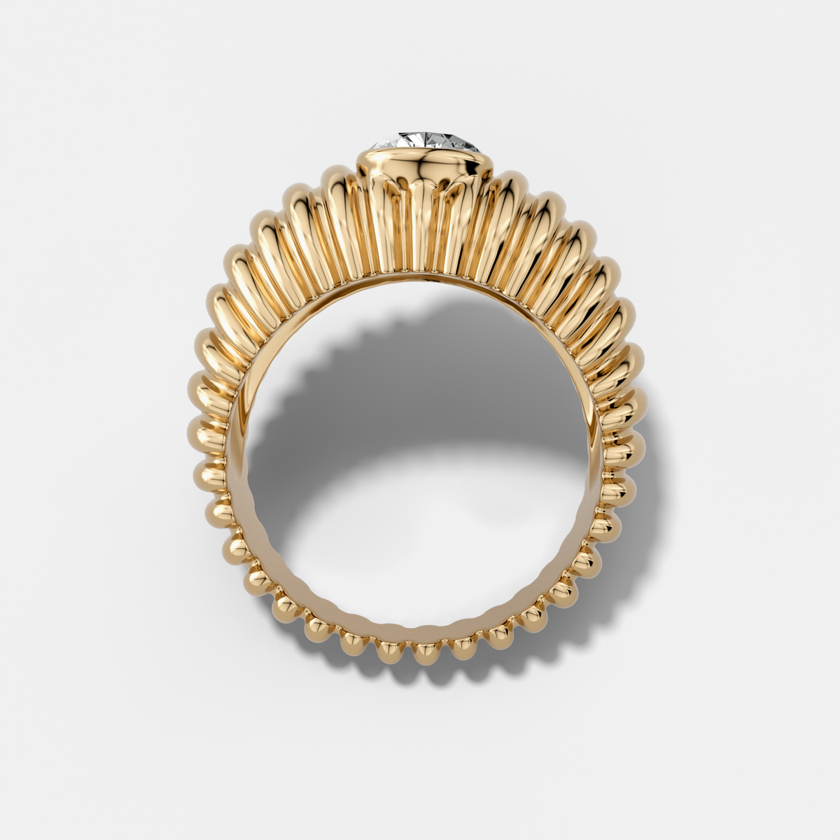 Accordion Cigar Band with a Pear Cut Diamond