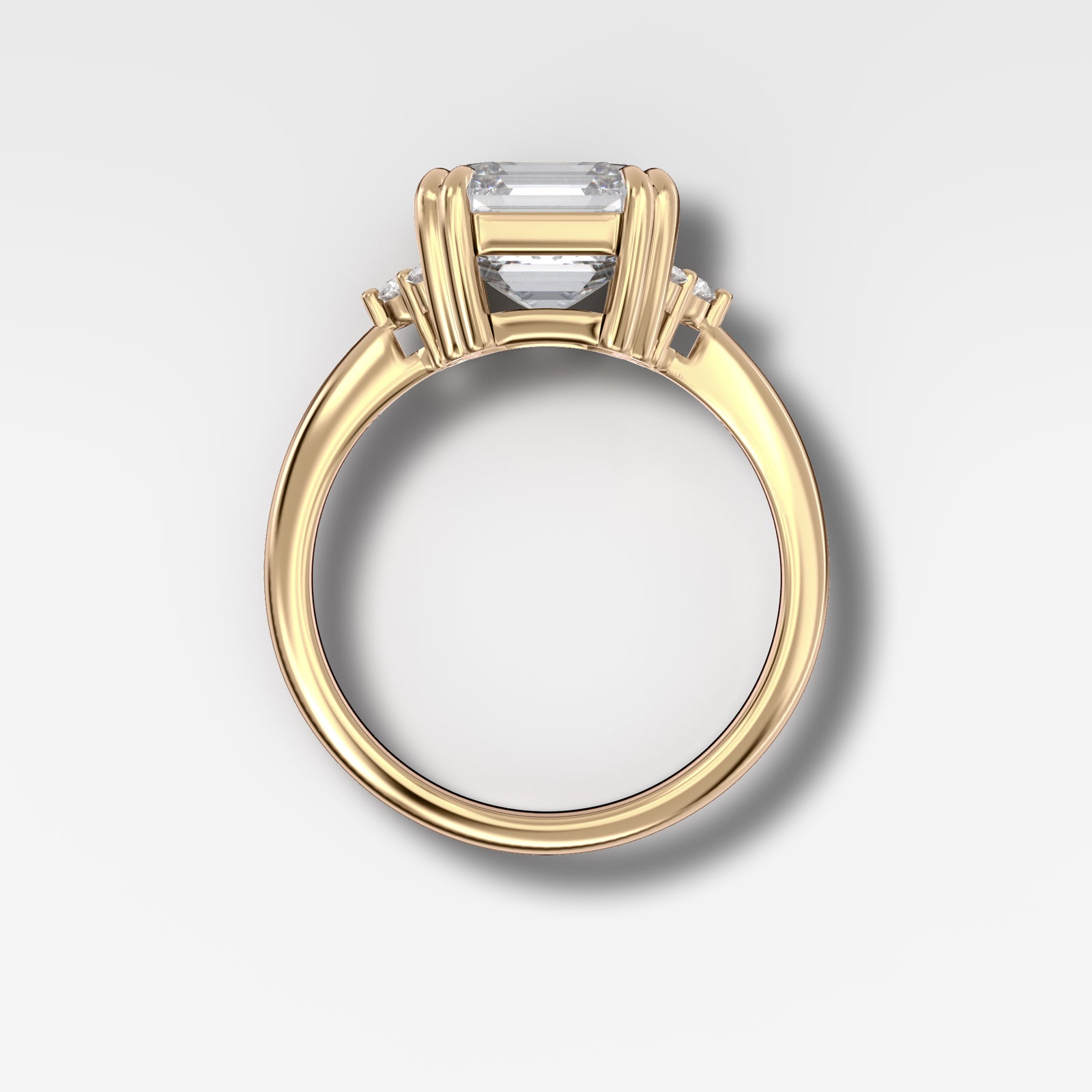 Signature Cluster Engagement Ring With Asscher Cut by Good Stone in Yellow Gold