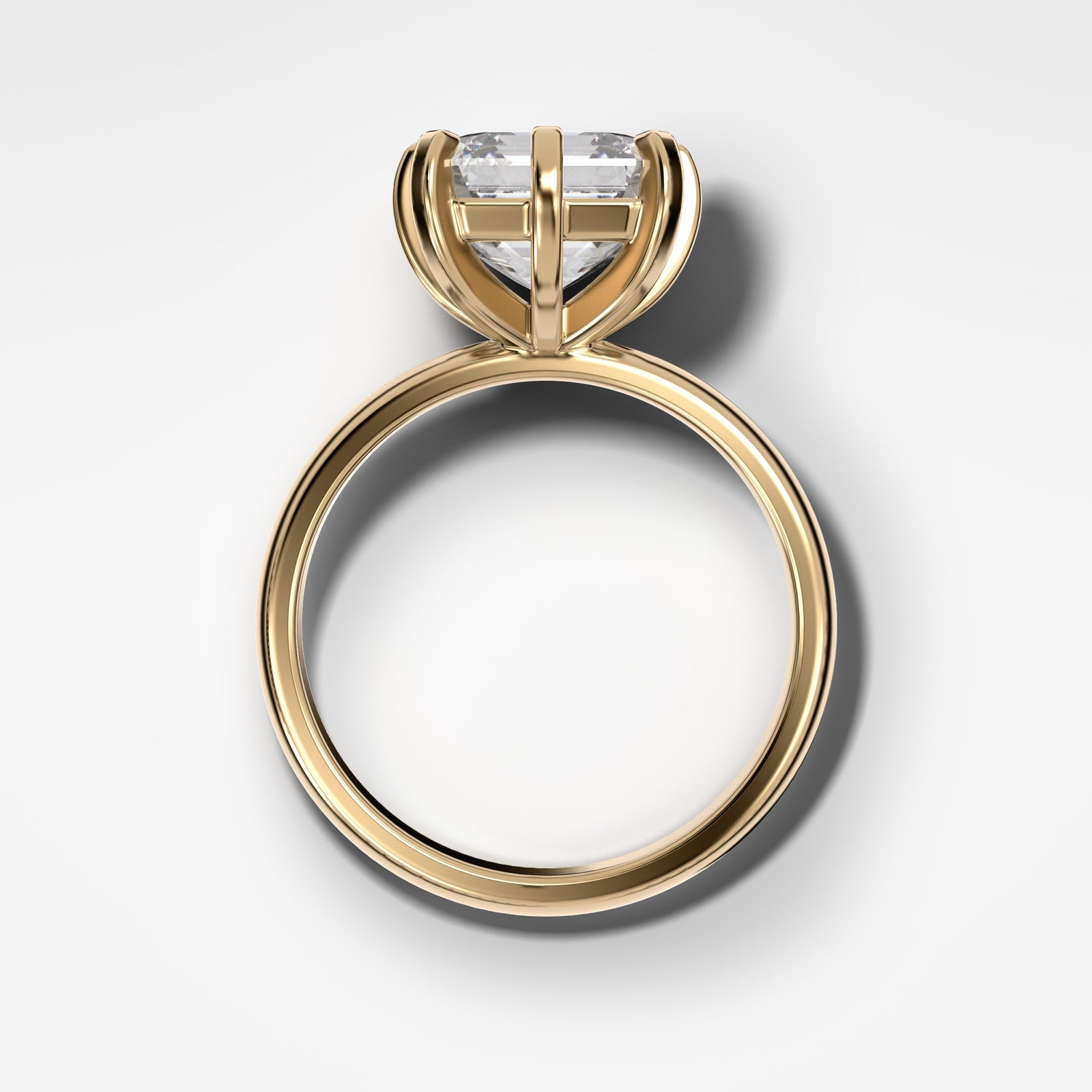 Nova Solitaire With Asscher Cut by Good Stone in Yellow Gold