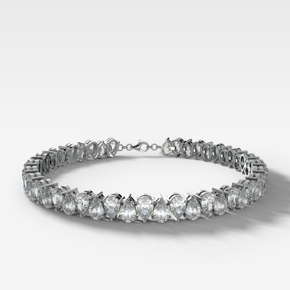 Alternating Pear Cut Tennis Bracelet (20.00 carat)