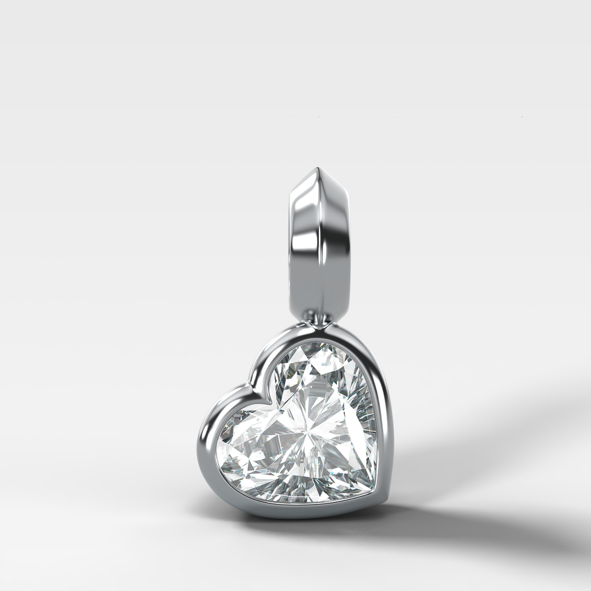 Bezel Set Heart Attachable Diamond Pendant