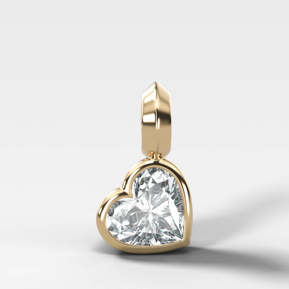 Bezel Set Heart Attachable Diamond Pendant