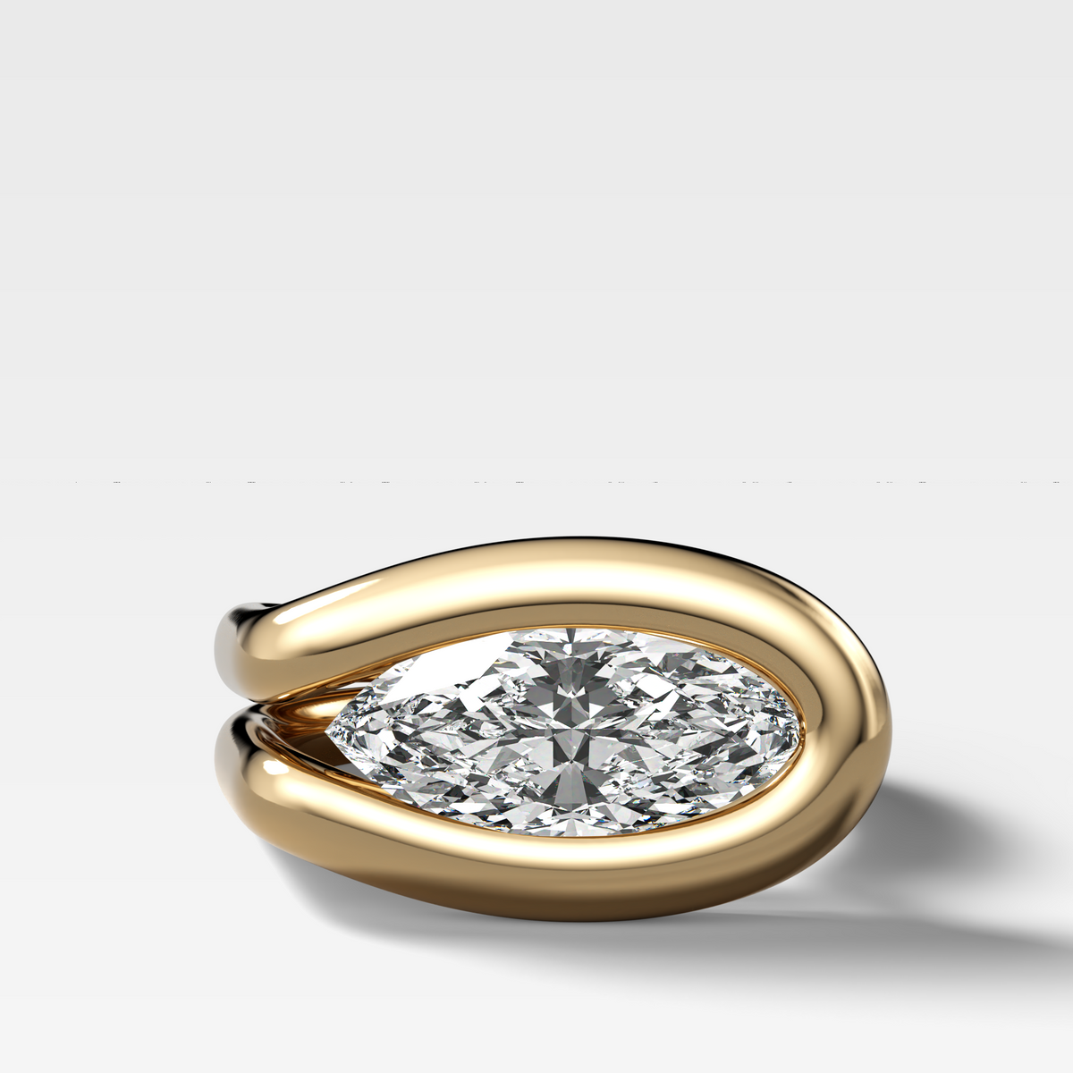 Chunky Lasso Engagement Ring with Marquise Cut Diamond