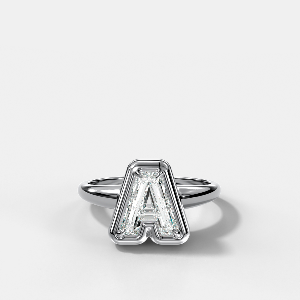 Anillo con inicial de diamantes Club - Letra A