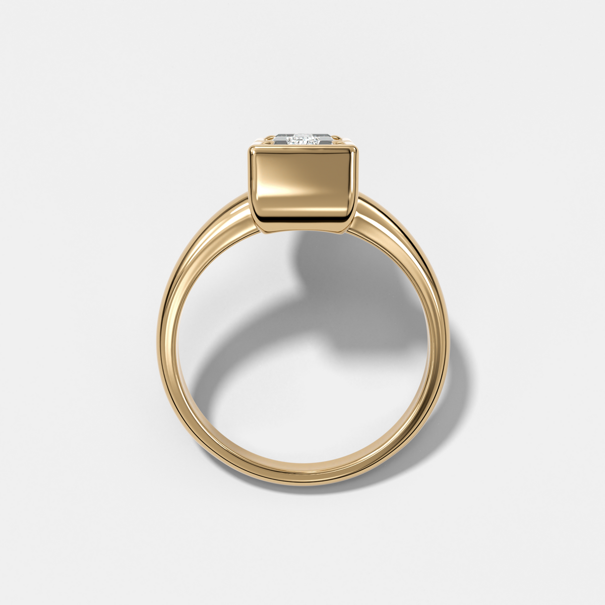 Anillo con inicial de diamantes Club - Letra I