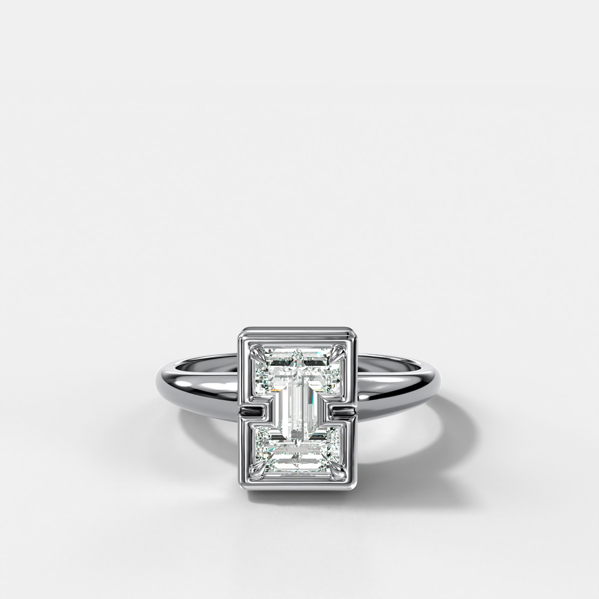 Anillo con inicial de diamantes Club - Letra I