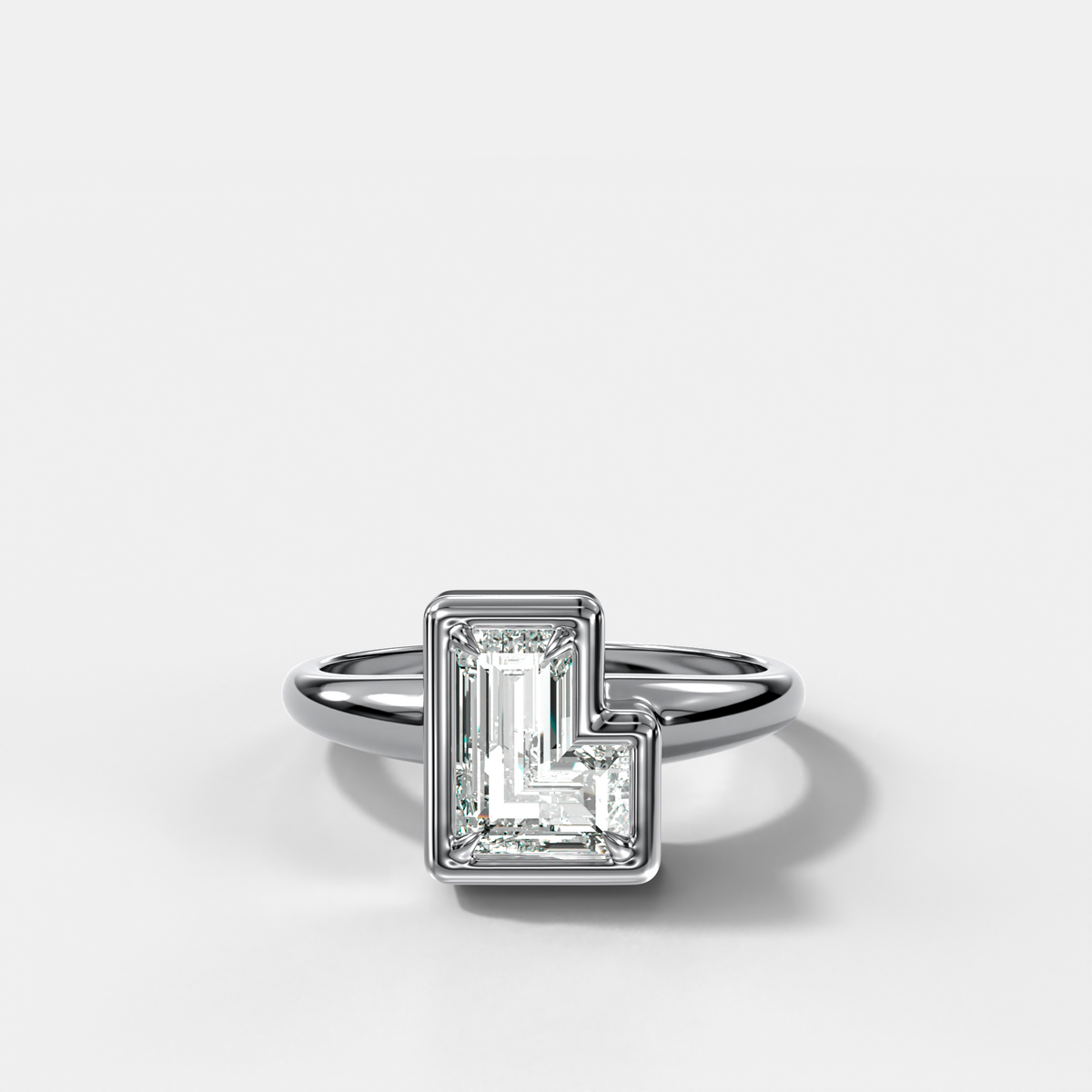 Anillo con inicial de diamantes Club - Letra L