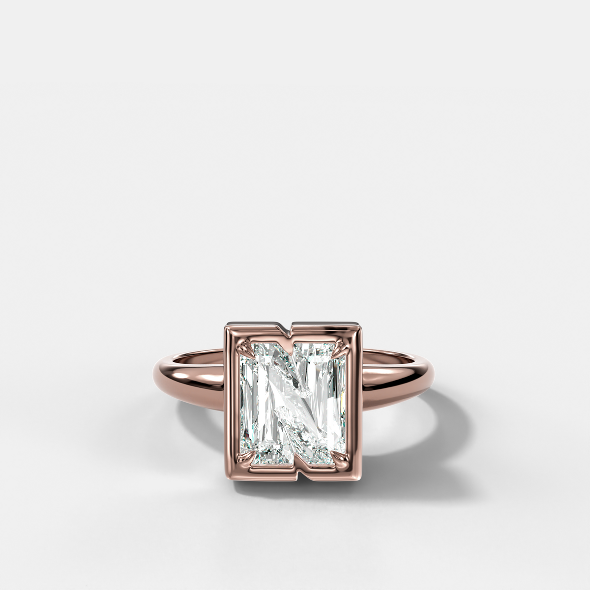 Anillo con inicial de diamantes Club - Letra N