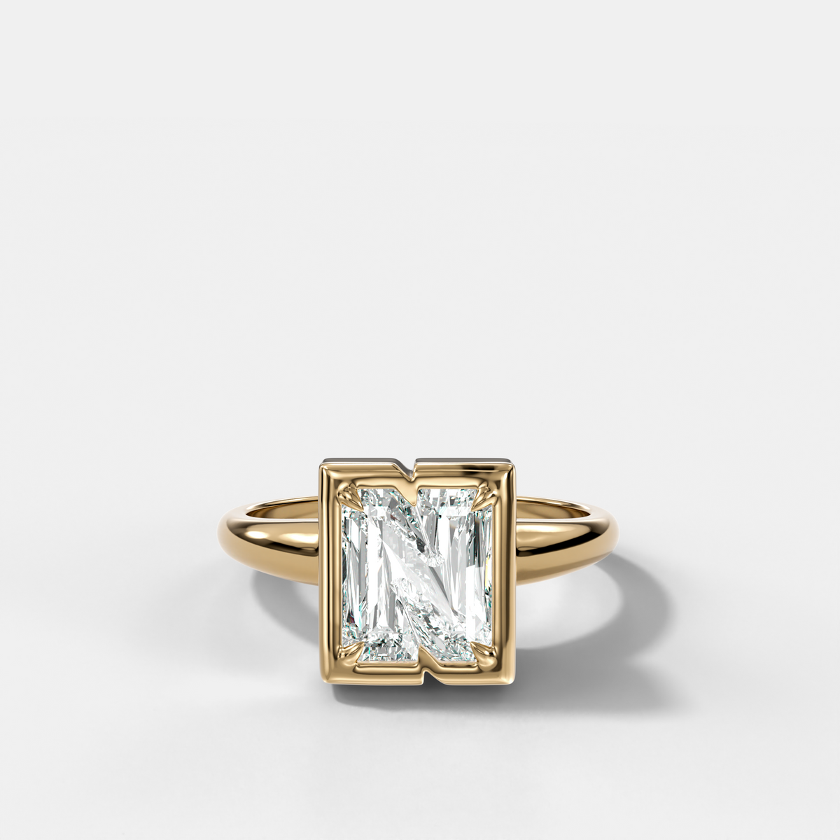 Anillo con inicial de diamantes Club - Letra N