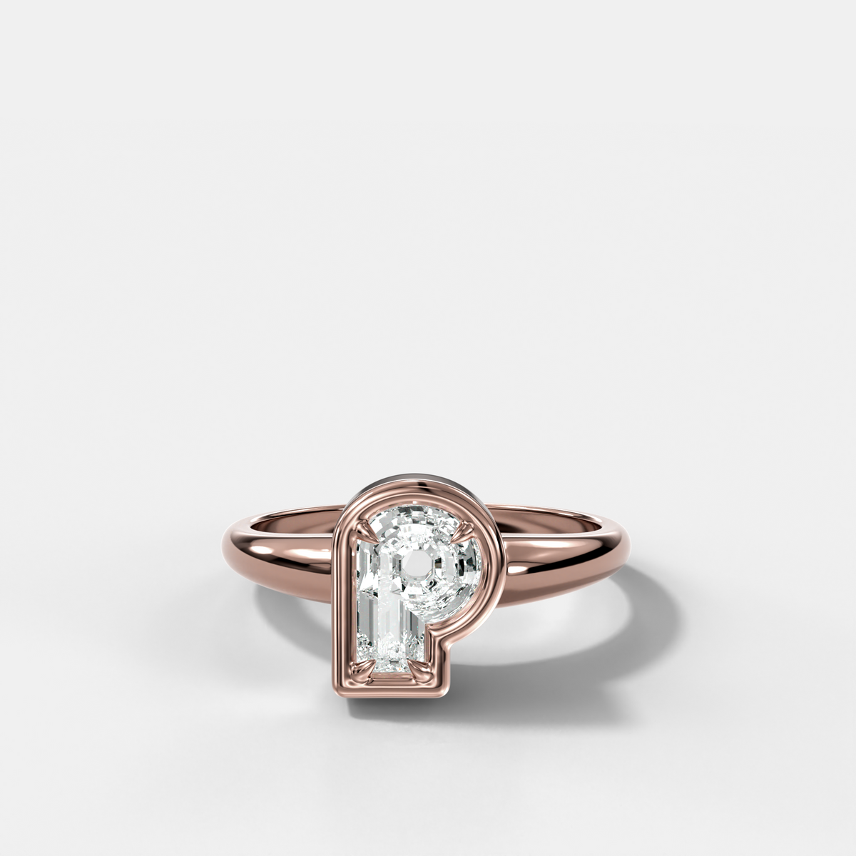 Anillo con inicial de diamantes Club - Letra P