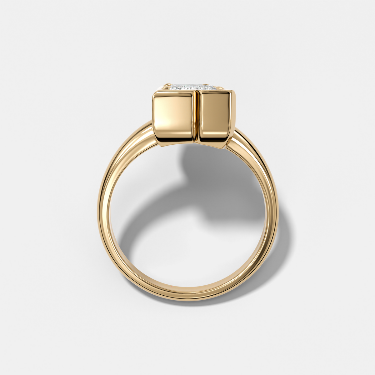 Anillo con inicial de diamantes Club - Letra R