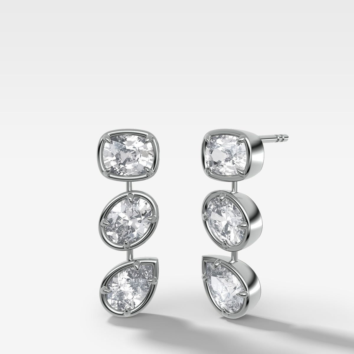 Club Trio Mixed Shape Drop Earrings No. 2