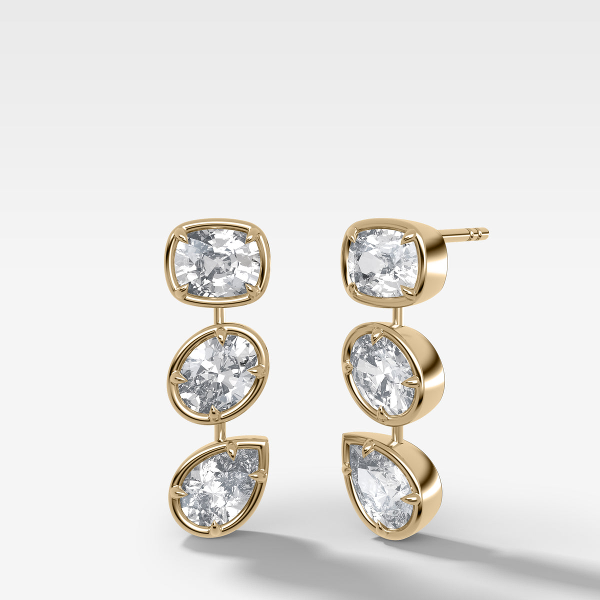 Club Trio Mixed Shape Drop Earrings No. 2