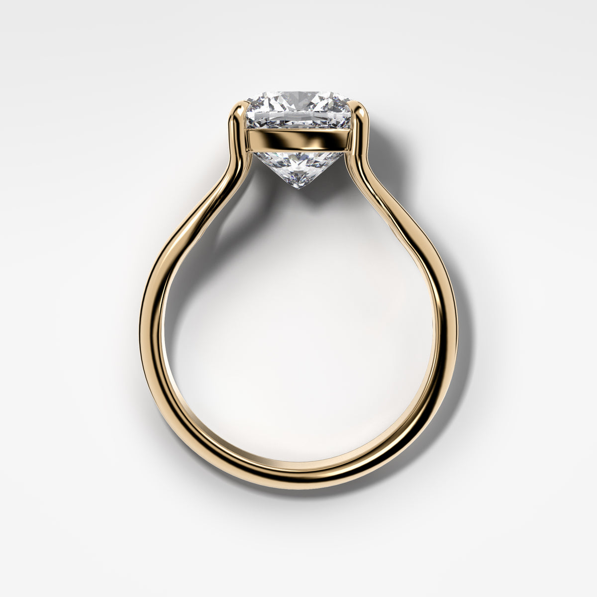 Split Shank Solitaire Engagement Ring with Cushion Cut Diamond