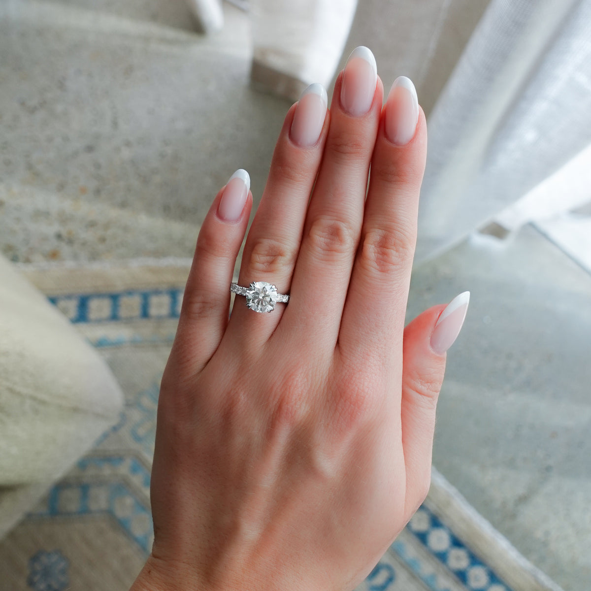 Zenith Engagement Ring With Lab Grown 2.90ct Round Cut Diamond