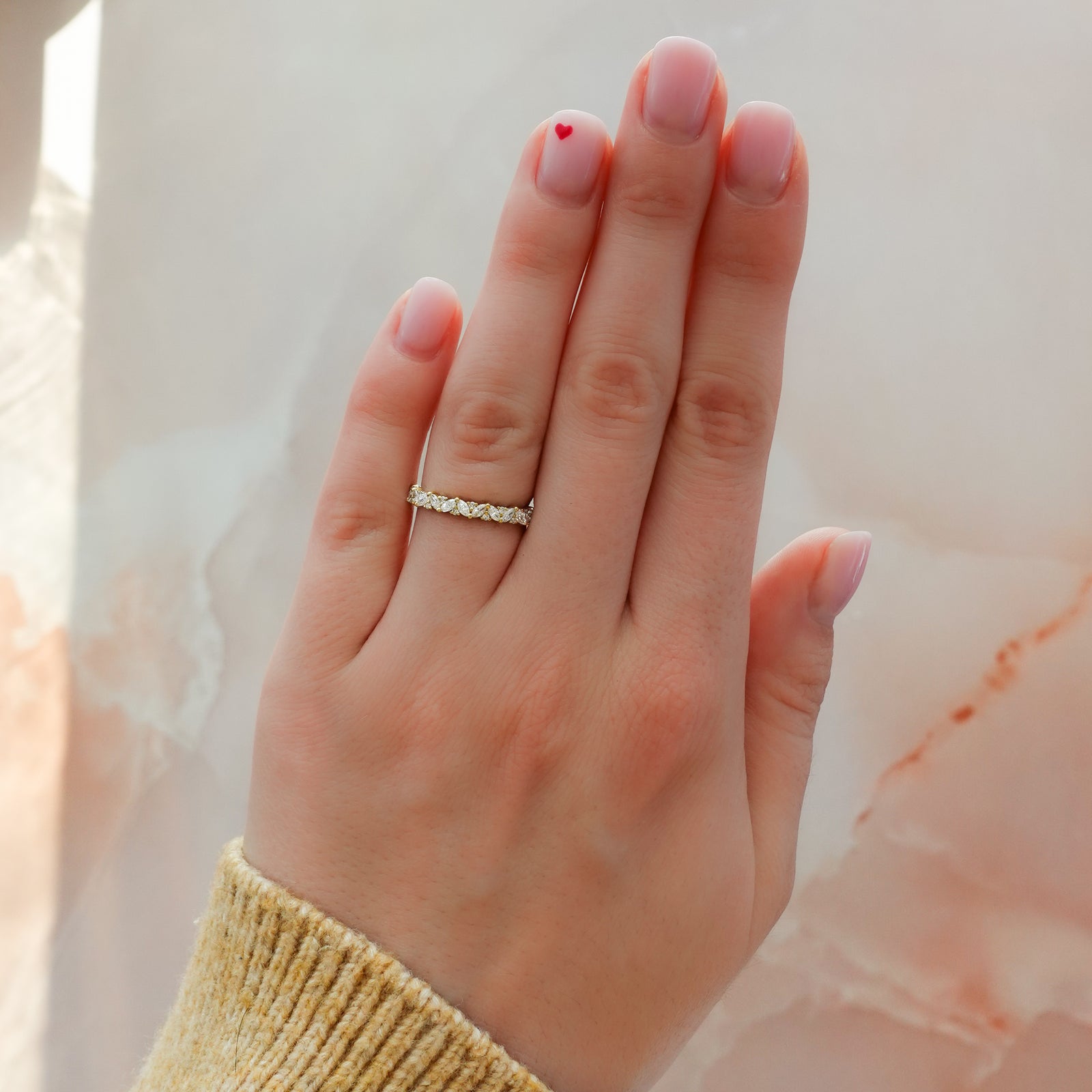 Marquise Round Multi Shape Diamond Wedding Band by Good Stone in Yellow Gold