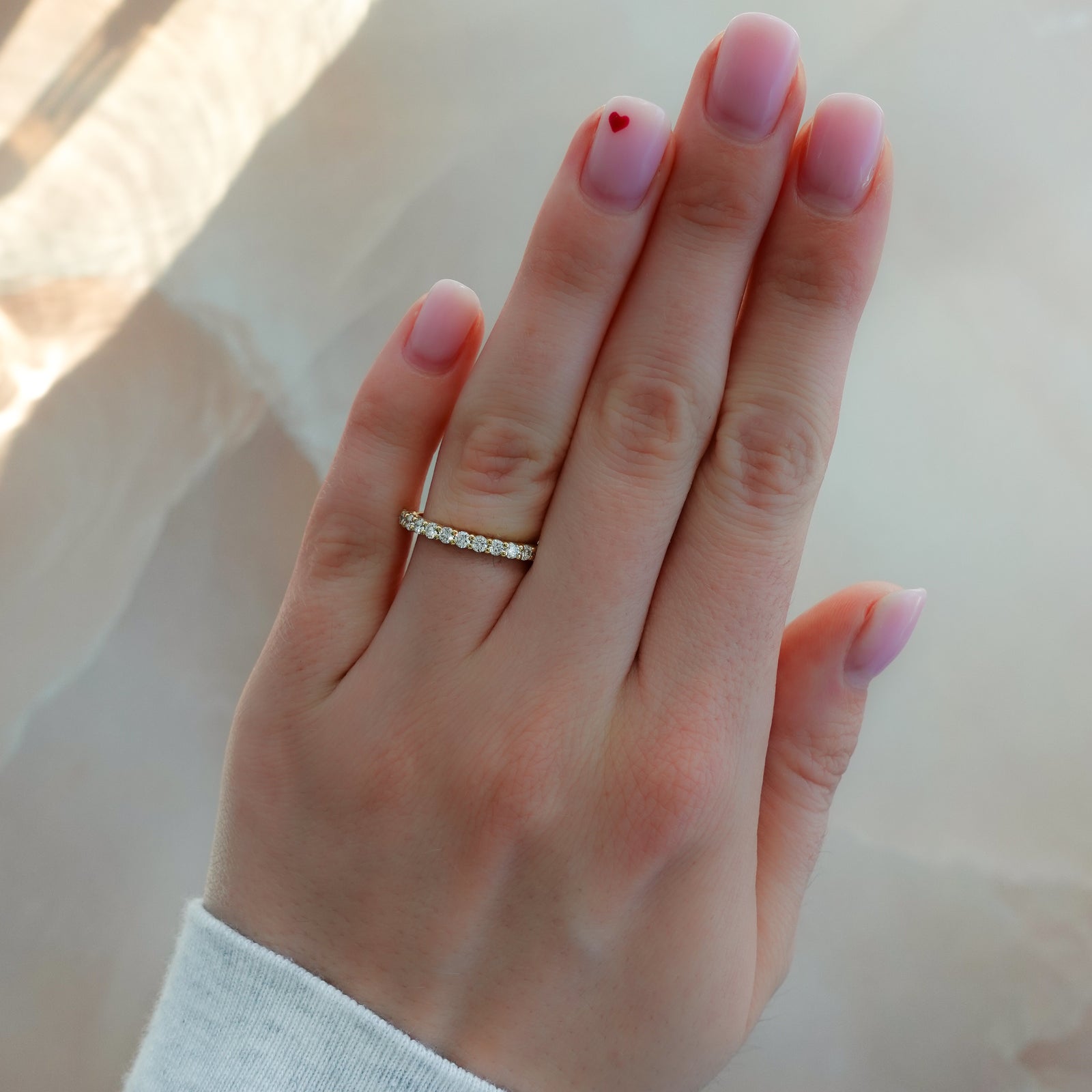 Shared Prong Stacker by Good Stone in Yellow Gold