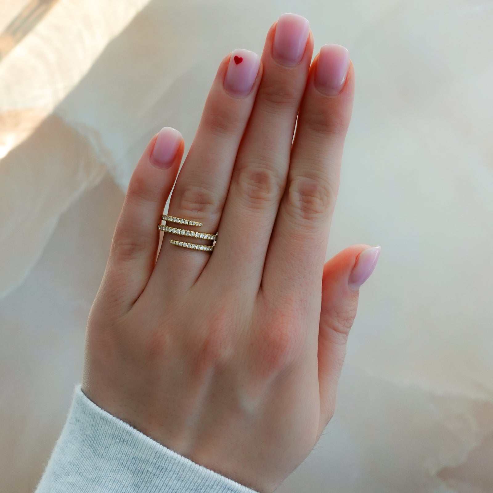 Pavé Diamond Wrap Ring by Good Stone in Yellow Gold