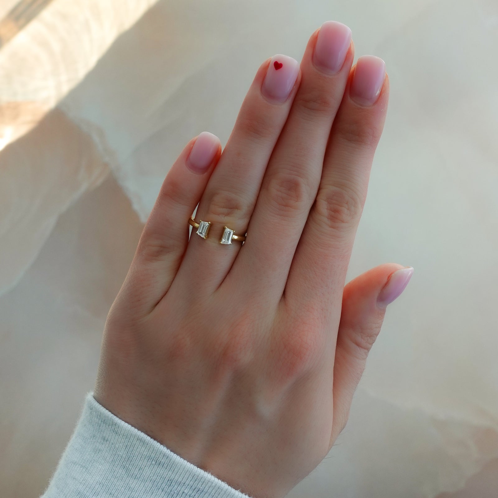 Twin Traps Diamond Finger Cuff by Good Stone in Yellow Gold