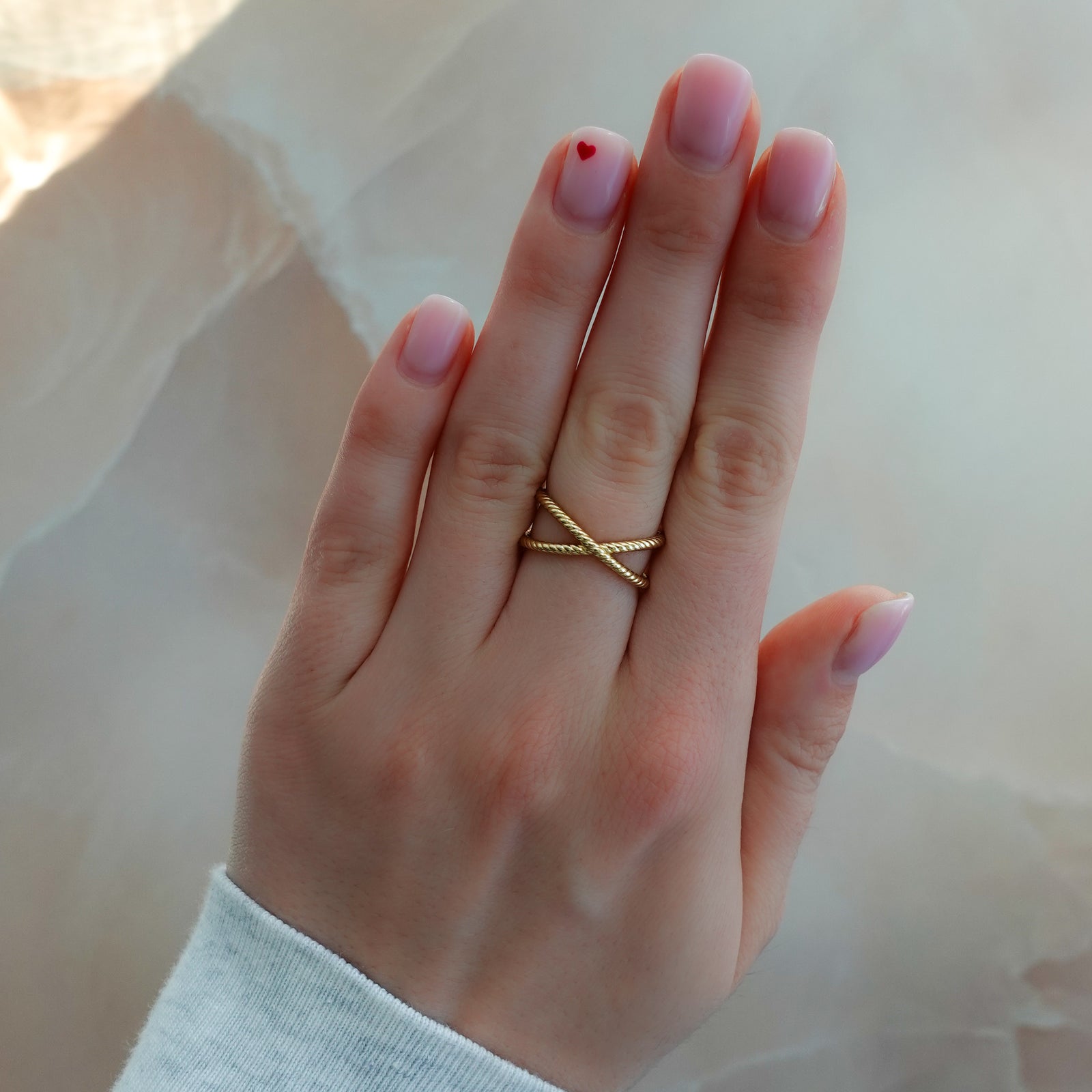 Criss Cross Rope Stacker Band Good Stone Inc Yellow Gold 14k 