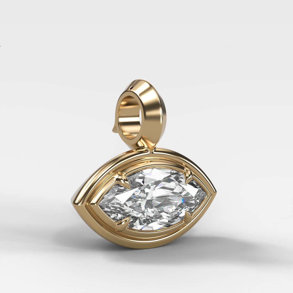 Double Bezel East West Marquise Attachable Diamond Pendant