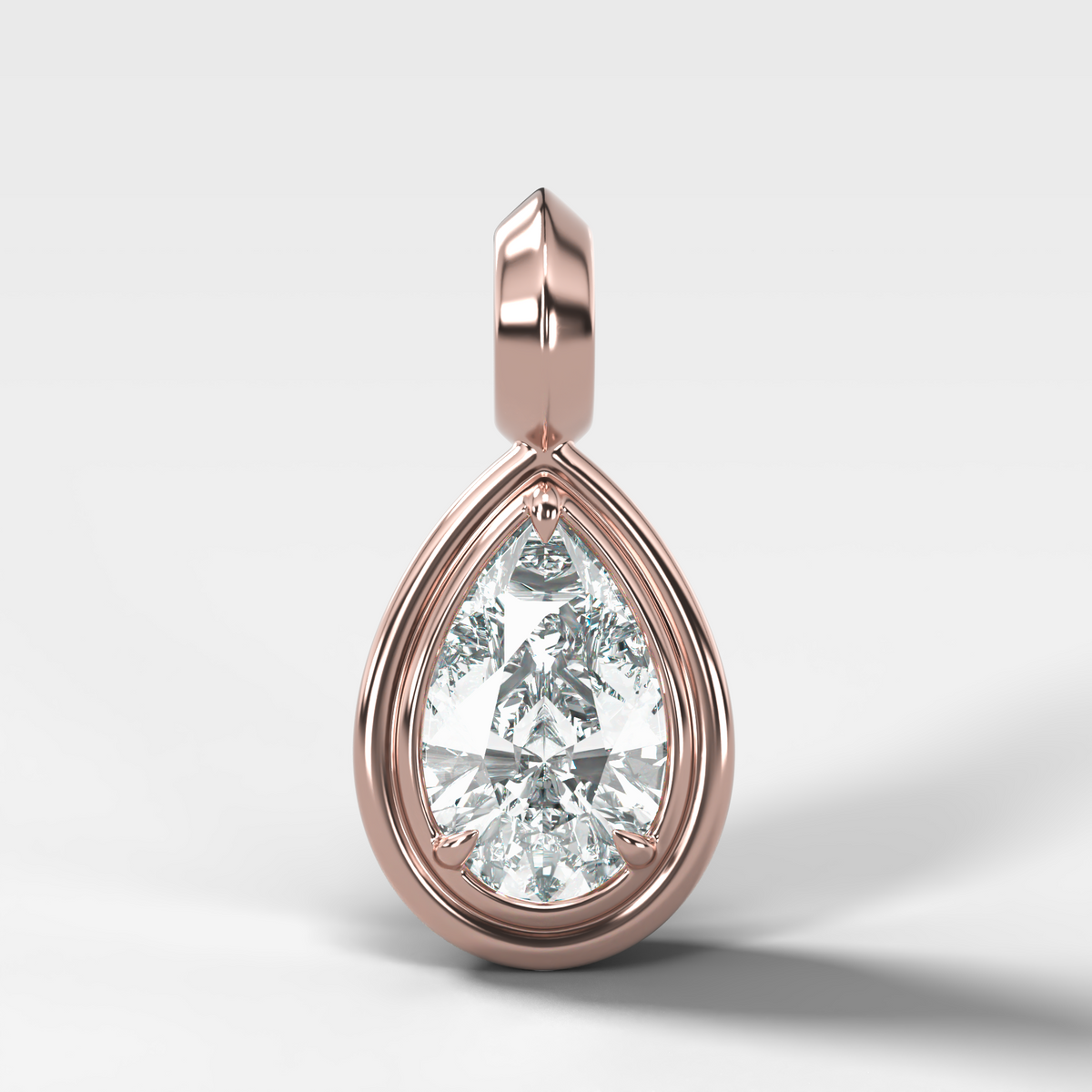 Double Bezel Pear Attachable Diamond Pendant