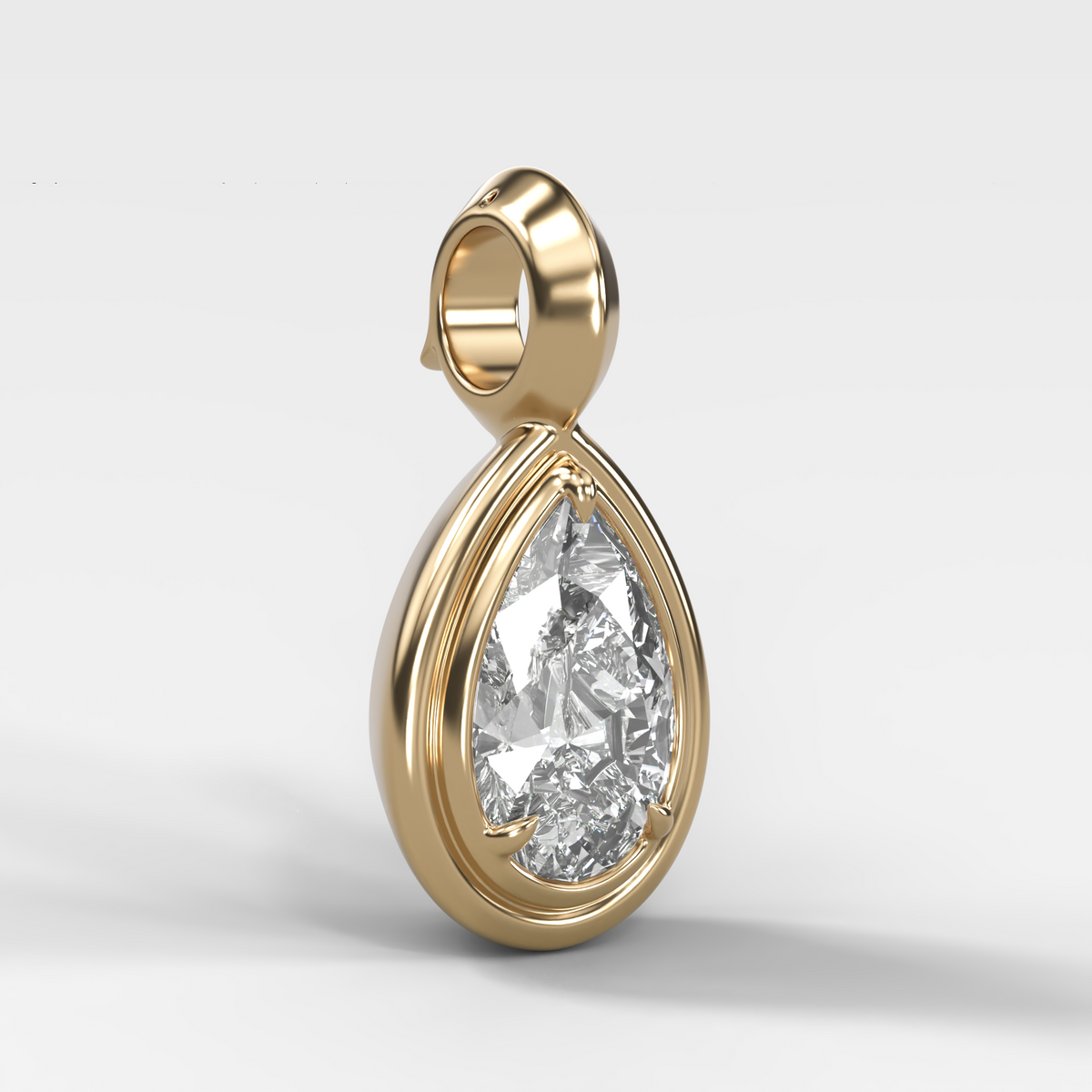 Double Bezel Pear Attachable Diamond Pendant
