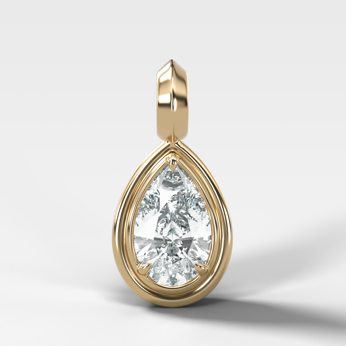 Double Bezel Pear Attachable Diamond Pendant