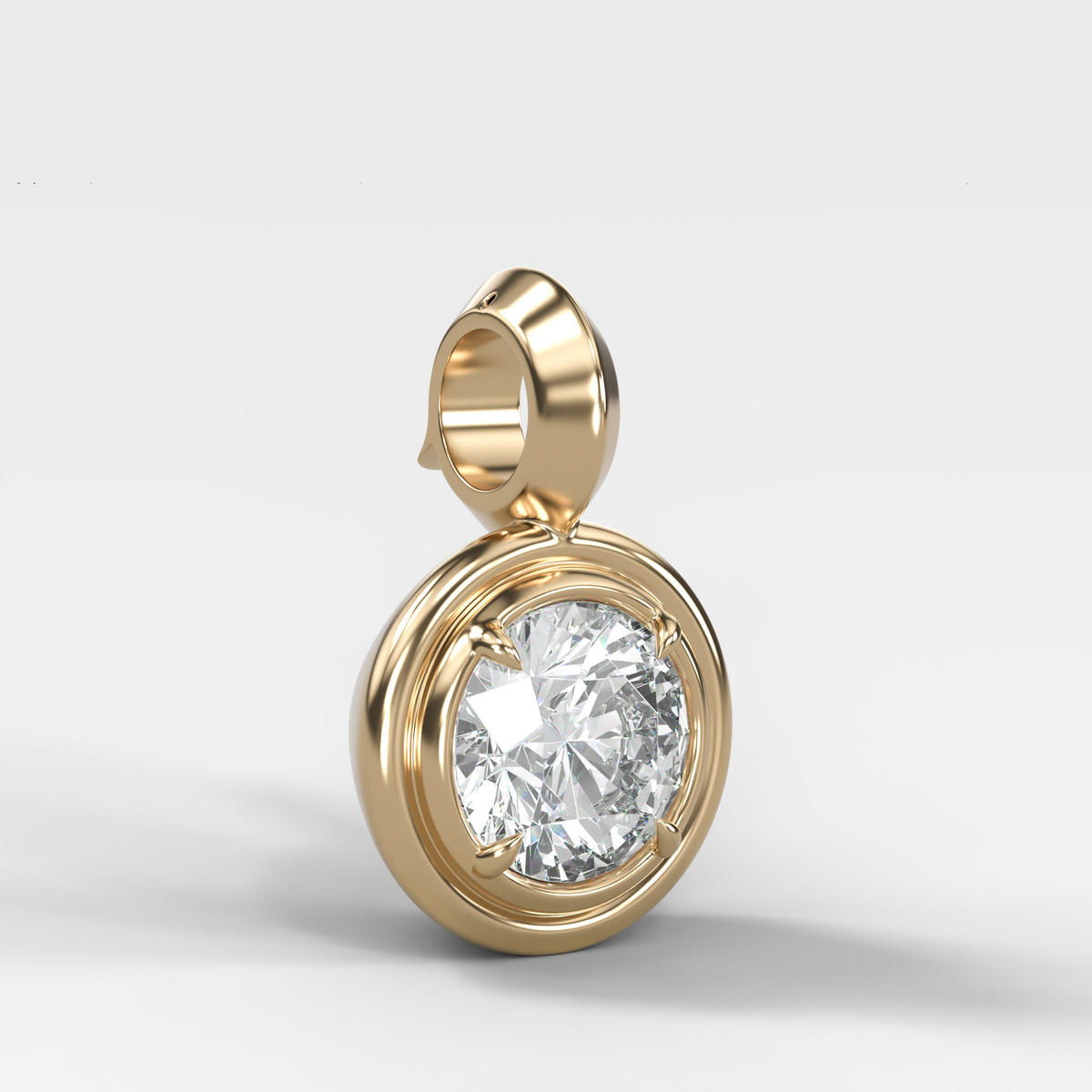 Double Bezel Round Attachable Diamond Pendant