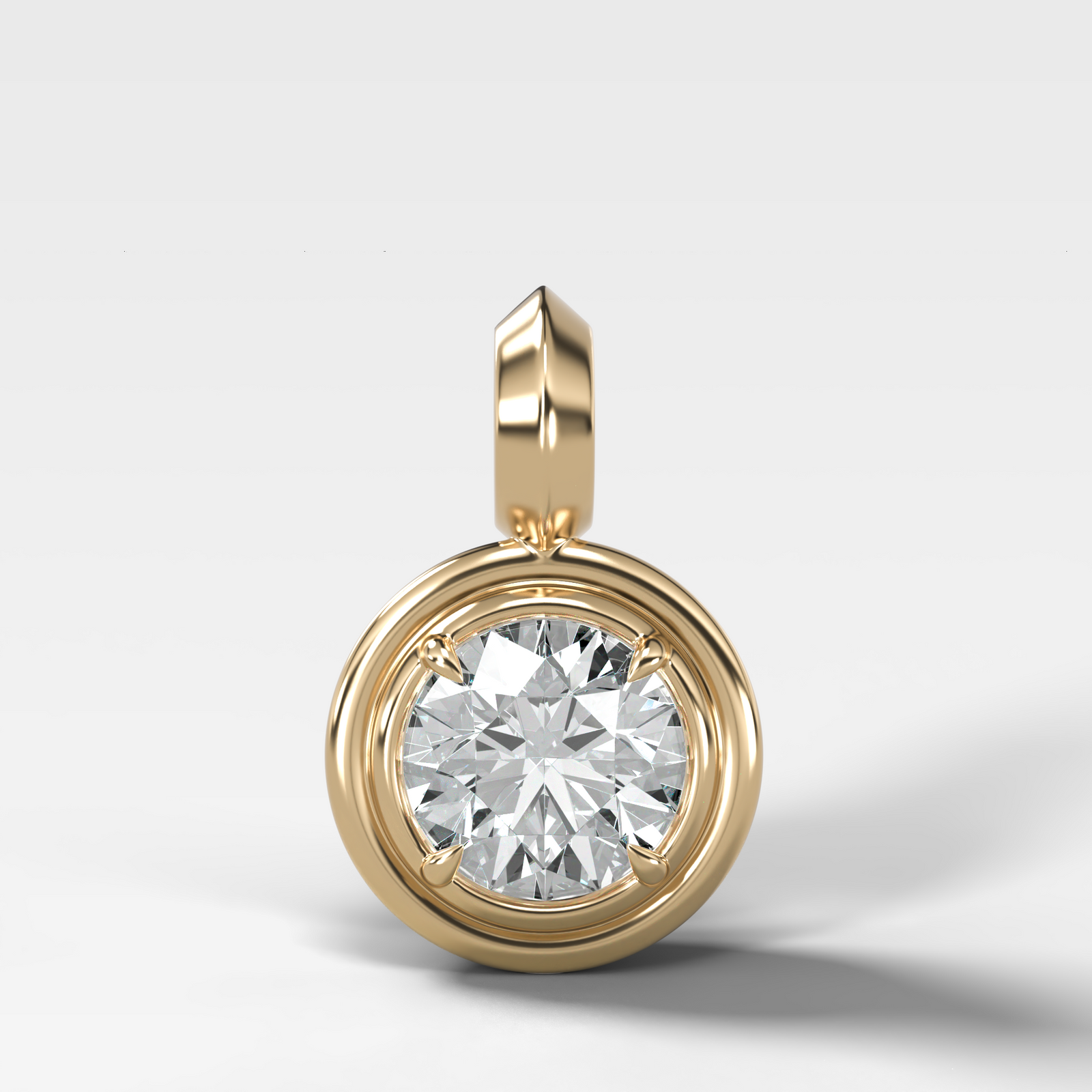 Double Bezel Round Attachable Diamond Pendant