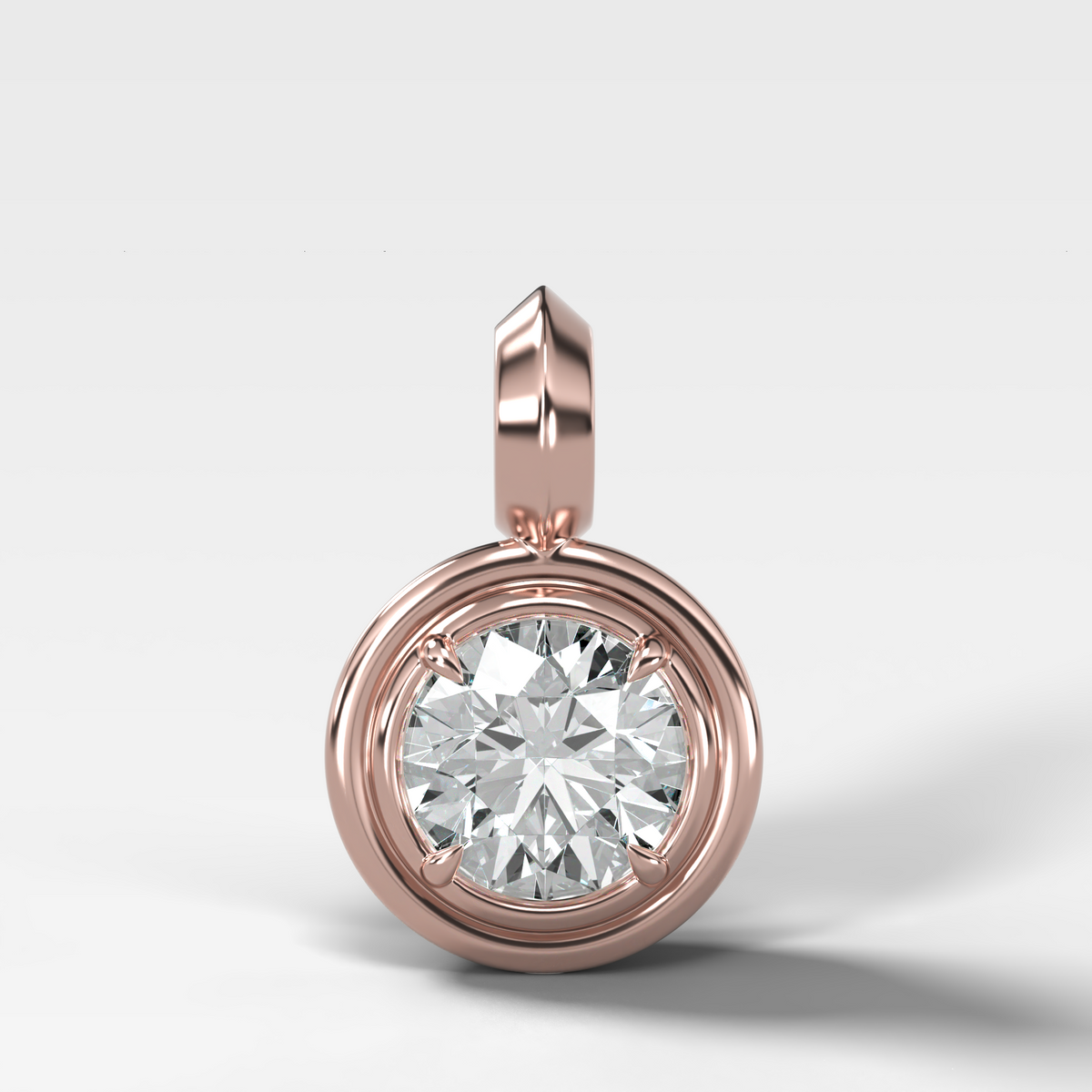 Double Bezel Round Attachable Diamond Pendant