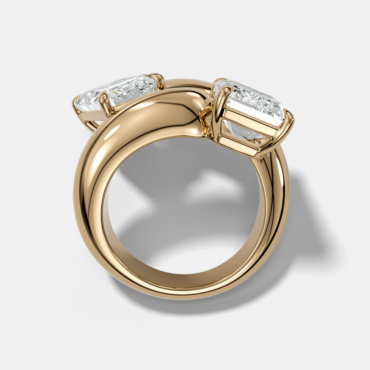 Double Wrap Engagement Ring with Emerald Cut Diamonds 6CTW