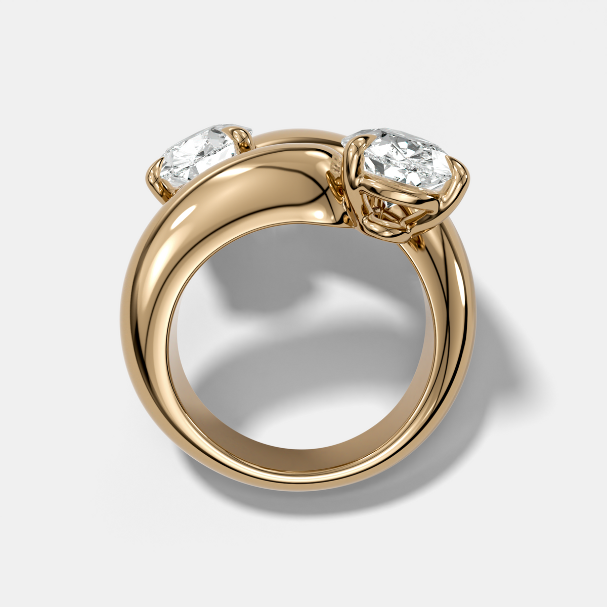 Double Wrap Engagement Ring with Pear Cut Diamonds 6CTW