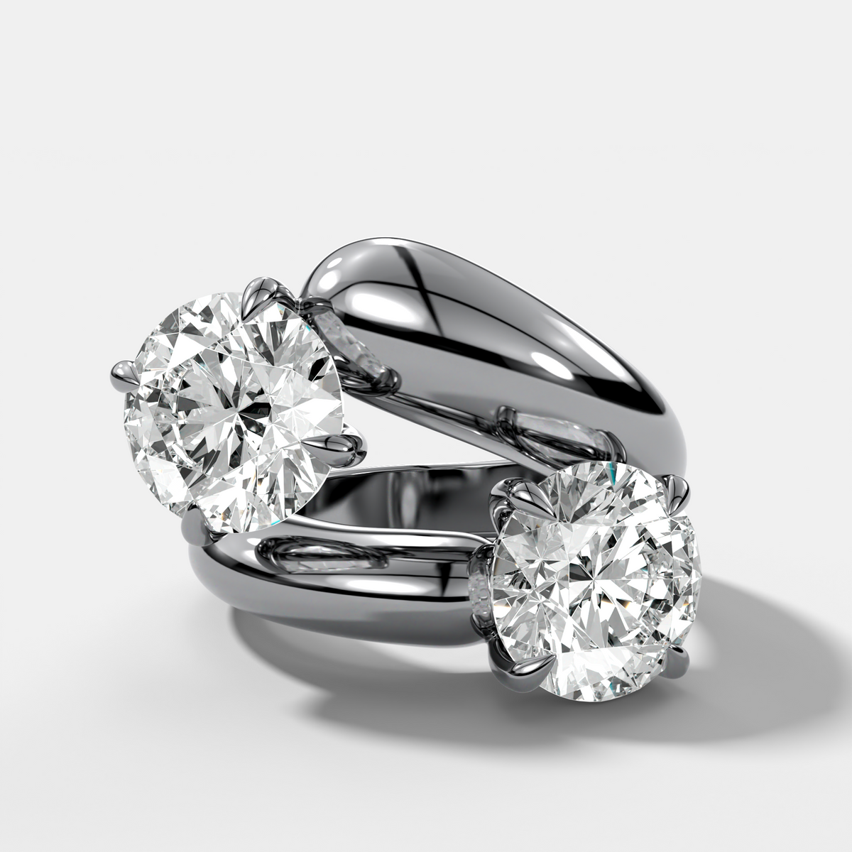 Double Wrap Engagement Ring with Round Cut Diamonds 6CTW