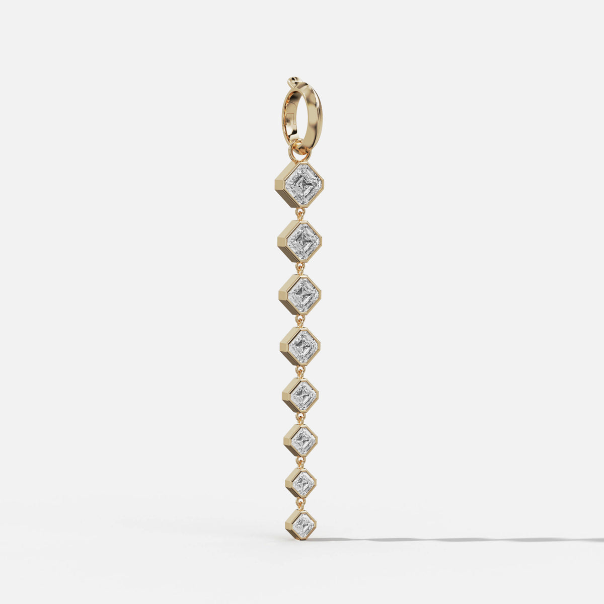 Graduated Bezel Asscher Attachable Diamond Pendant