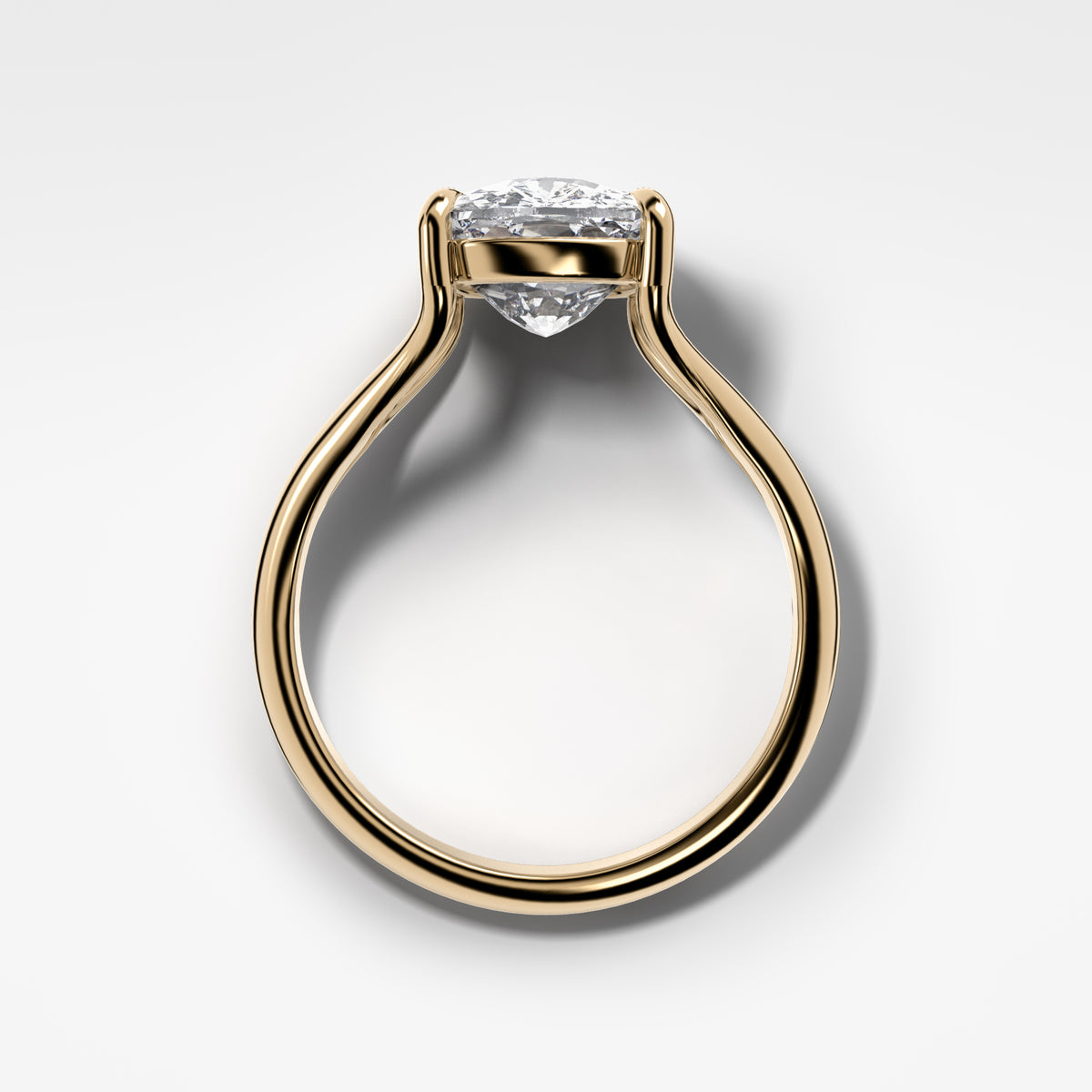 Split Shank Solitaire Engagement Ring with Elongated Cushion Cut Diamond