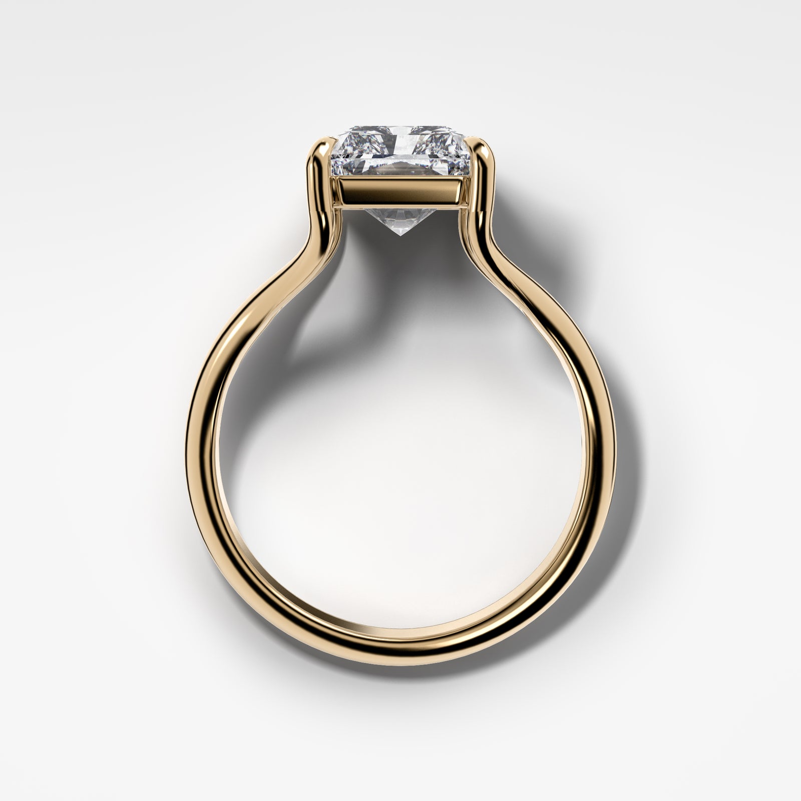 Split Shank Solitare with Radiant Cut Engagement Good Stone Inc Yellow Gold 14k 