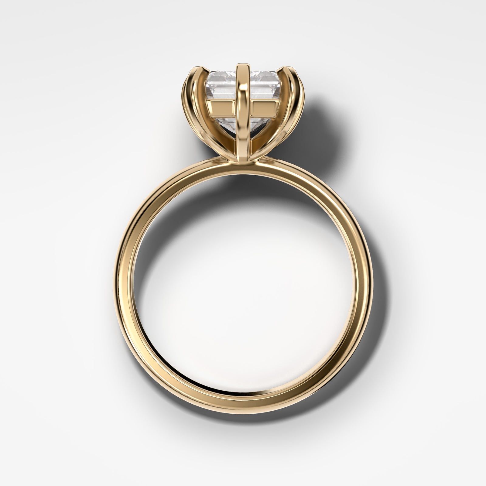 Nova Solitaire With Emerald Cut by Good Stone in Yellow Gold