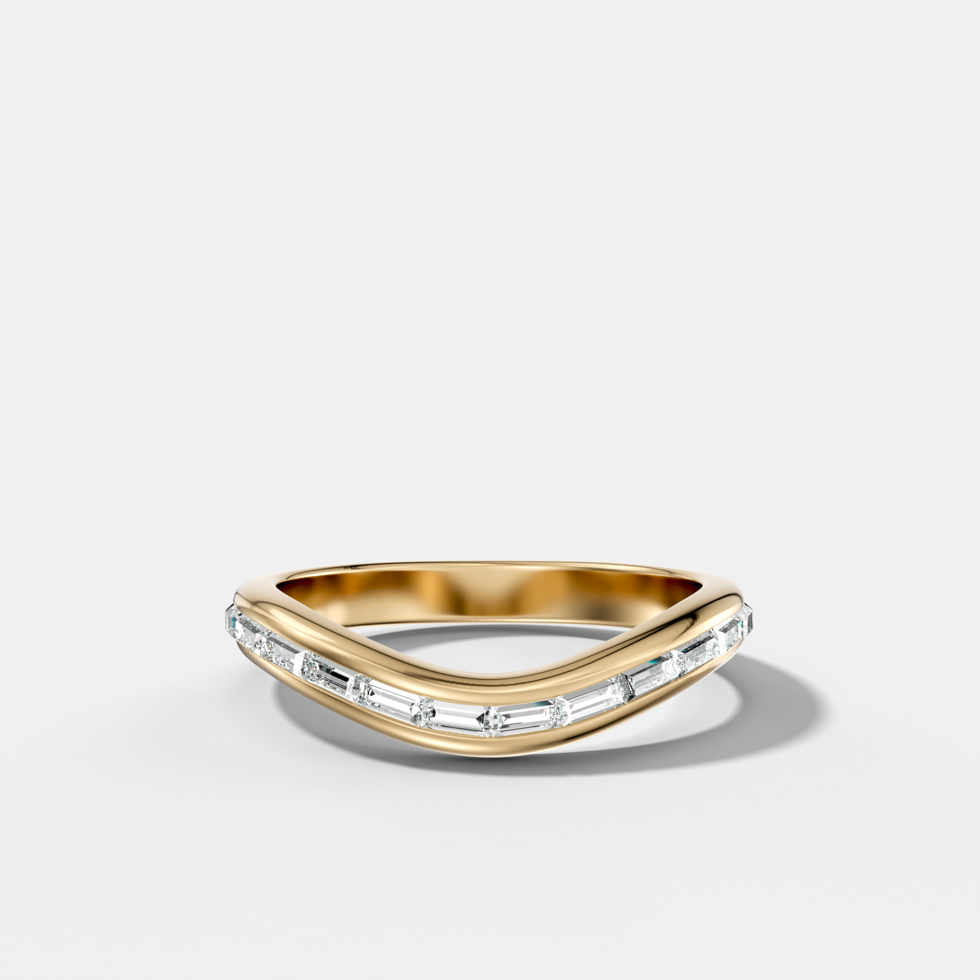 Contoured Channel Set Baguette Eternity Band
