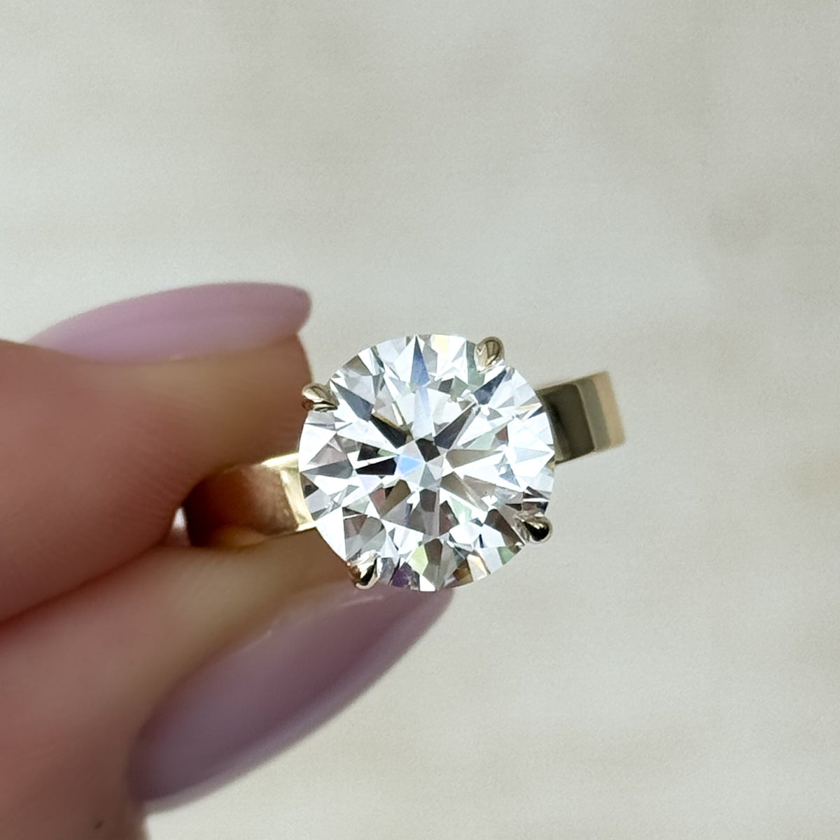 Finest Solitaire Engagement Ring With Round Brilliant Cut Diamond