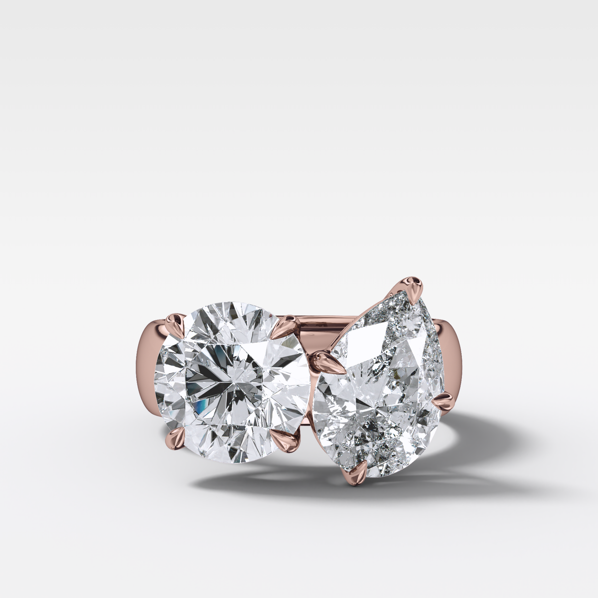 Harper Toi et Moi Engagement Ring with Pear and Round Cuts