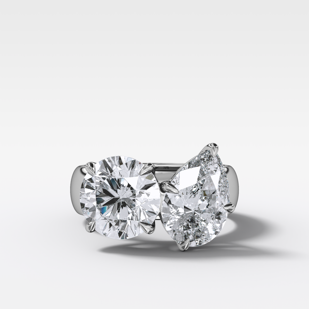 Harper Toi et Moi Engagement Ring with Pear and Round Cuts