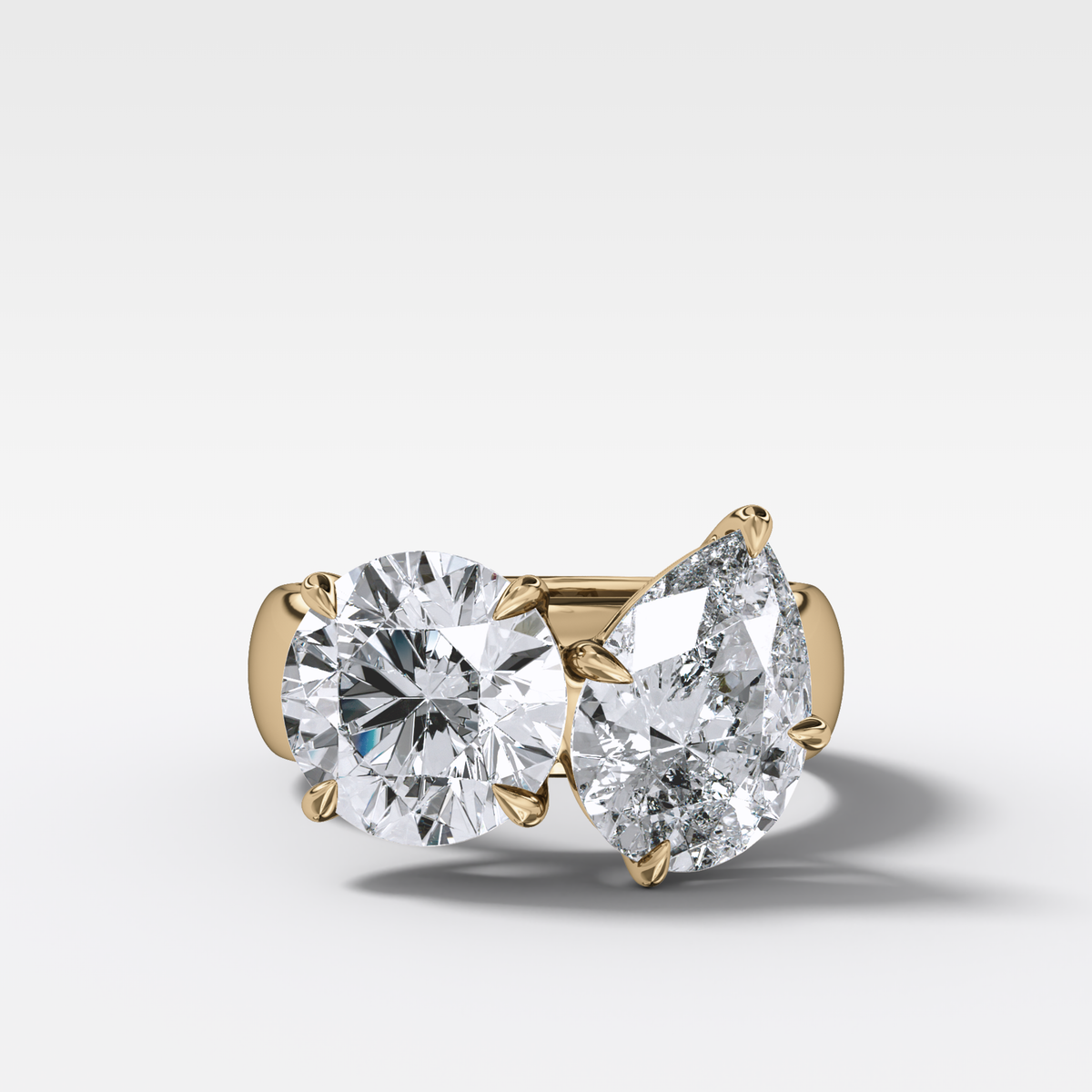 Harper Toi et Moi Engagement Ring with Pear and Round Cuts