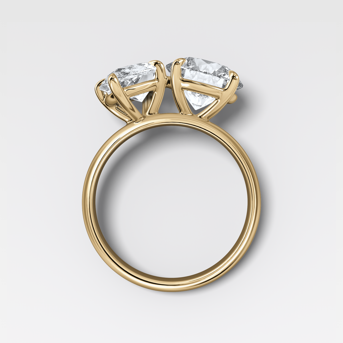 Harper Toi et Moi Engagement Ring with Pear and Round Cuts