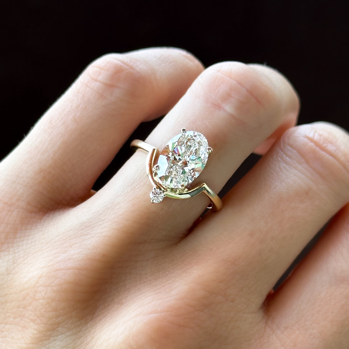 Taurus Engagement Ring with an Oval cut