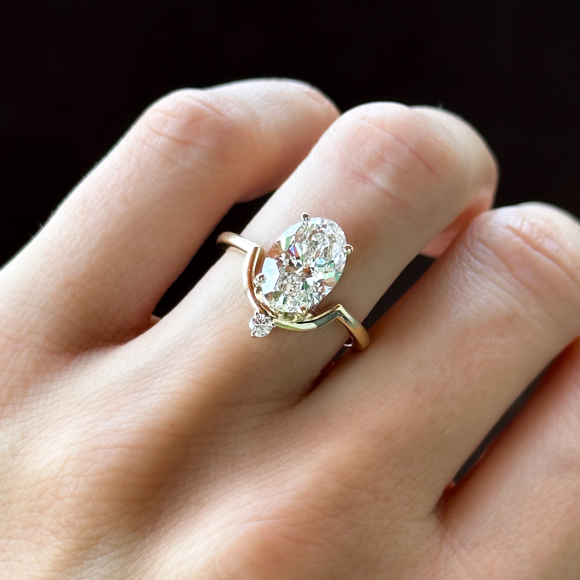 Taurus Engagement Ring with an Oval cut Engagement Good Stone Inc Yellow Gold 14k 