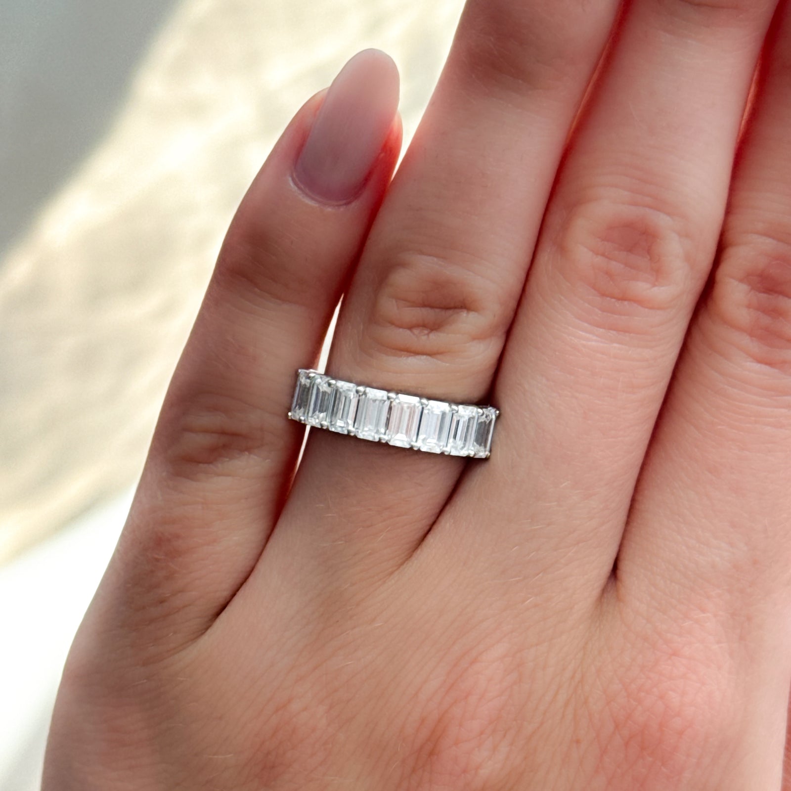 Halfway Emerald Cut Constellation Band by Good Stone in Yellow Gold