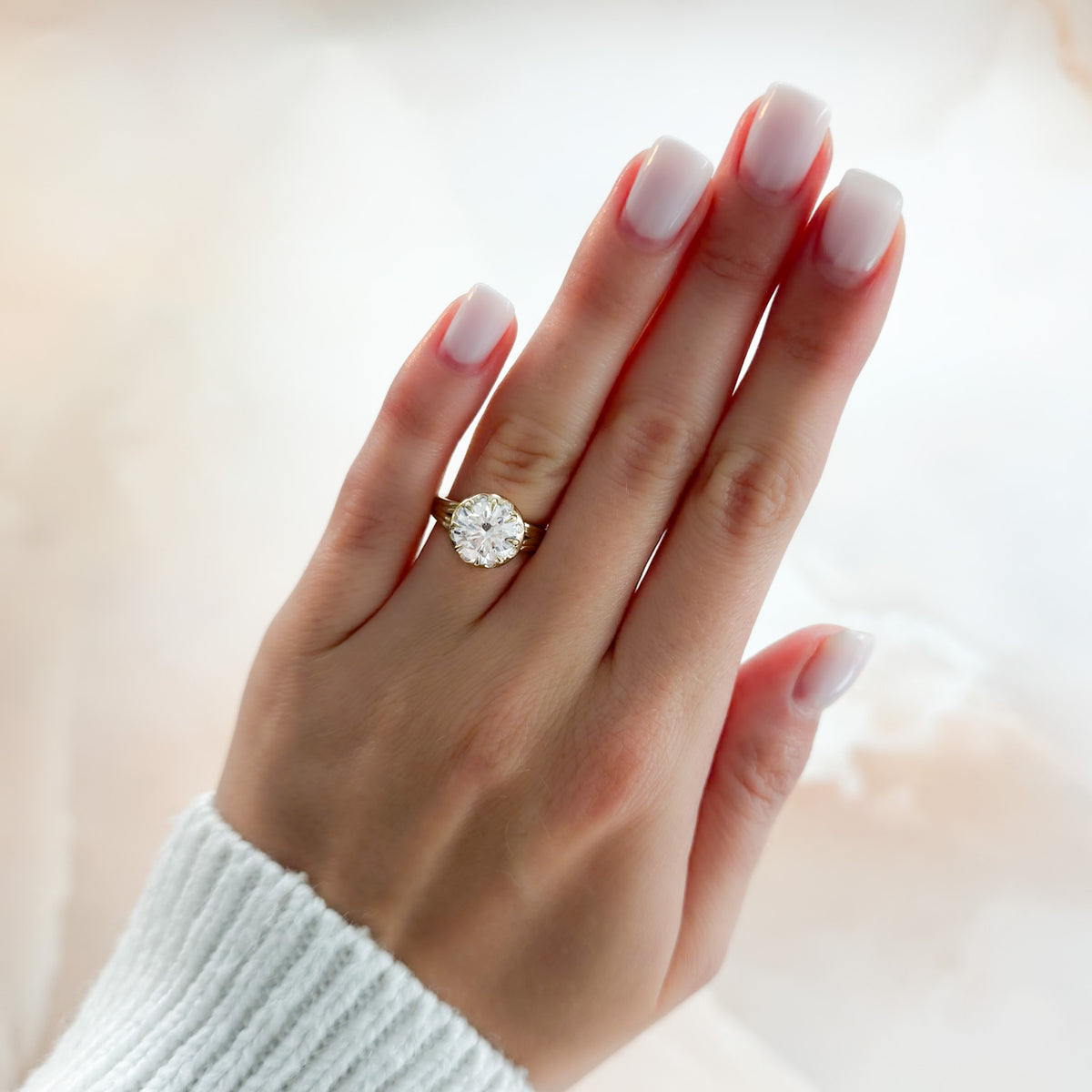 Solara Split Shank Engagement Ring with Round Cut Diamond