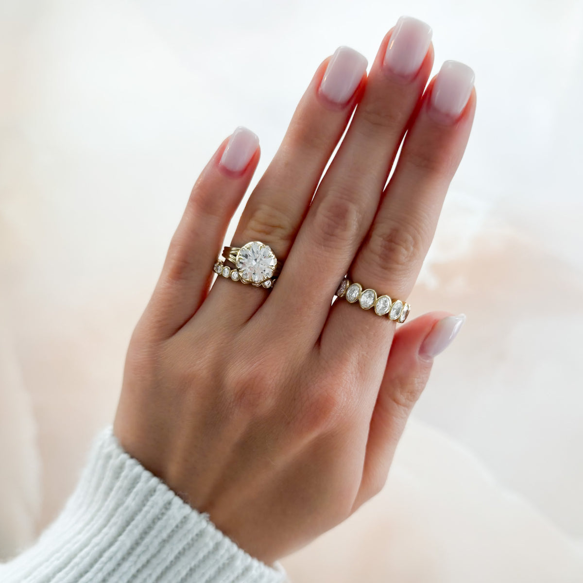 Solara Split Shank Engagement Ring with Round Cut Diamond